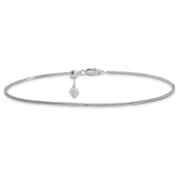 Sterling Silver 11-inch Adjustable Anklet