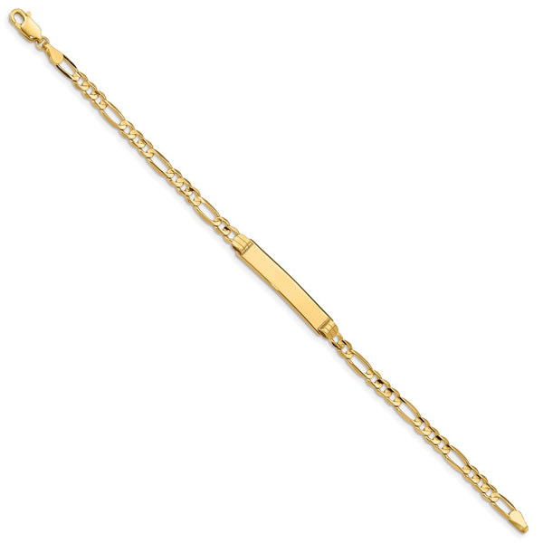 14KT Yellow Gold 8-inch 4.8MM Figaro ID Bracelet