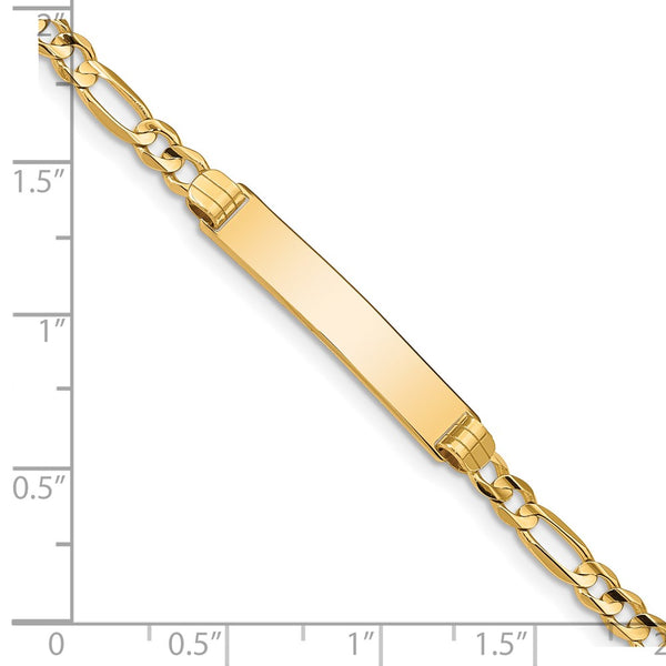 14KT Yellow Gold 8-inch 4.8MM Figaro ID Bracelet