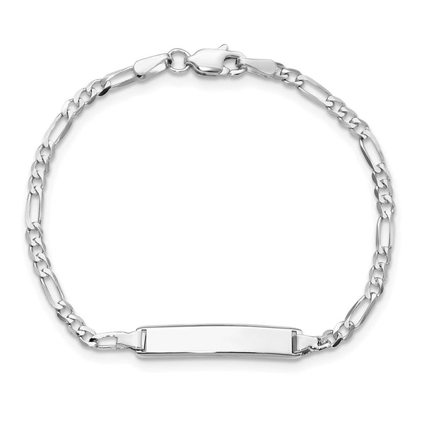 14KT White Gold 5.5-inch 4.5MM Childrens Figaro ID Bracelet