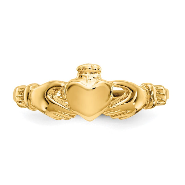 14KT Yellow Gold Claddagh Baby Ring; Size 1