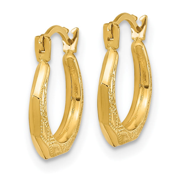 14KT Yellow Gold 13X12MM Childrens Hoop Earrings