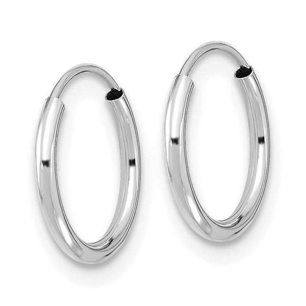 14KT White Gold 12MM Endless Hoop Earrings