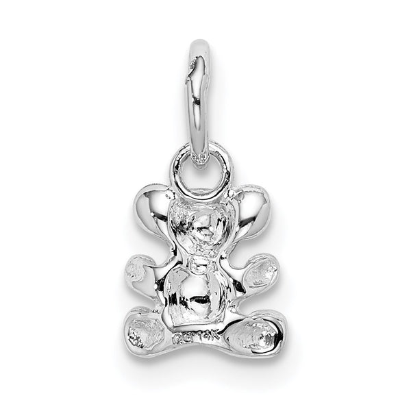 14KT White Gold 12X8MM Teddy Bear Charm