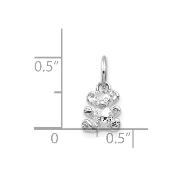 14KT White Gold 12X8MM Teddy Bear Charm