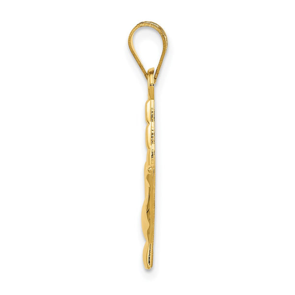 14KT Yellow Gold 25X15MM Pendant. Chain Not Included