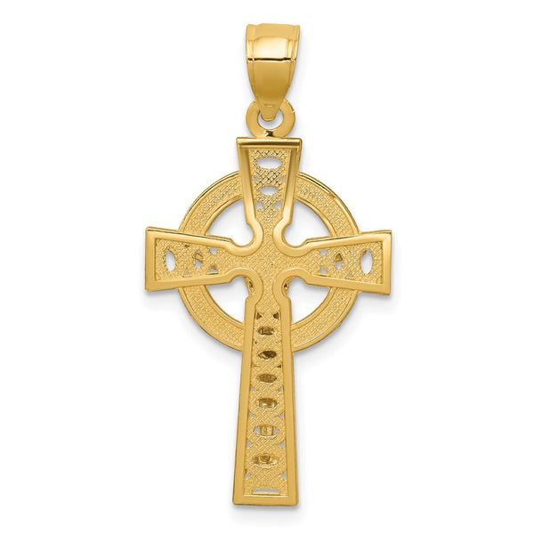 14KT White and Yellow Gold 37X17MM 17MM Crucifix Cross Pendant. Chain Not Included