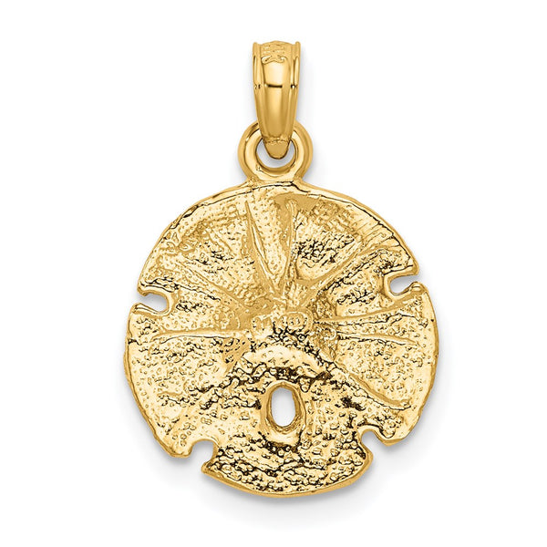 14KT Yellow Gold 21X15MM Sand Dollar Pendant. Chain Not Included