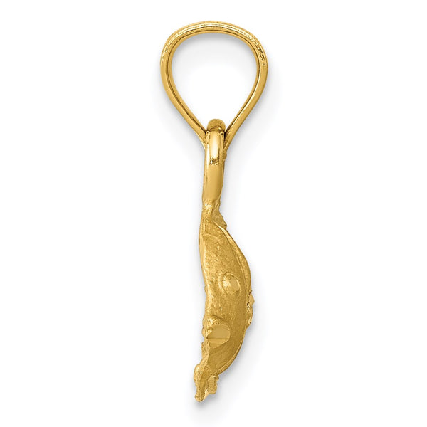 14KT Yellow Gold 16X10MM Fish Pendant. Chain Not Included