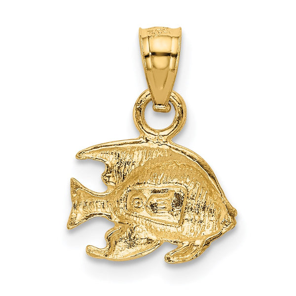 14KT Yellow Gold 16X10MM Fish Pendant. Chain Not Included