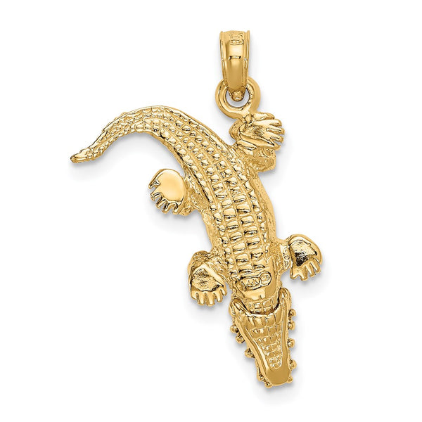 14k Moveable Alligator Pendant