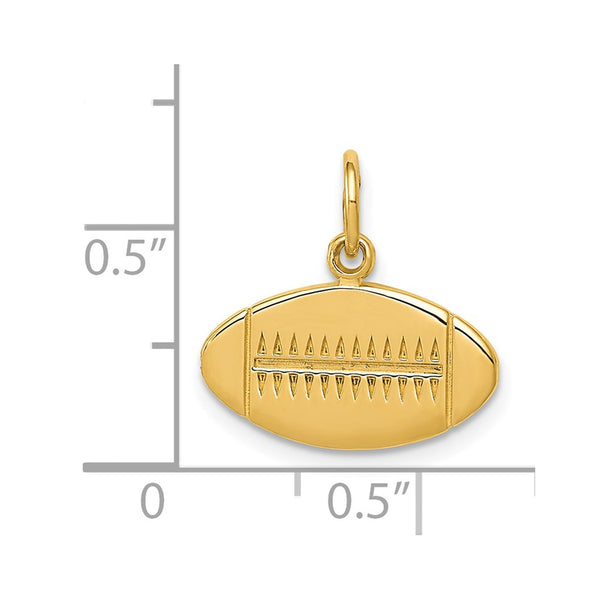 14KT Yellow Gold 15X16MM Football Charm