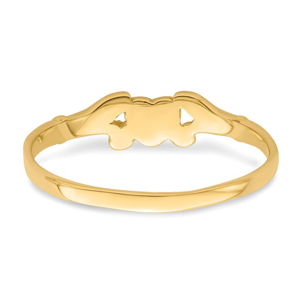 14KT Yellow Gold Heart Baby Ring; Size 1