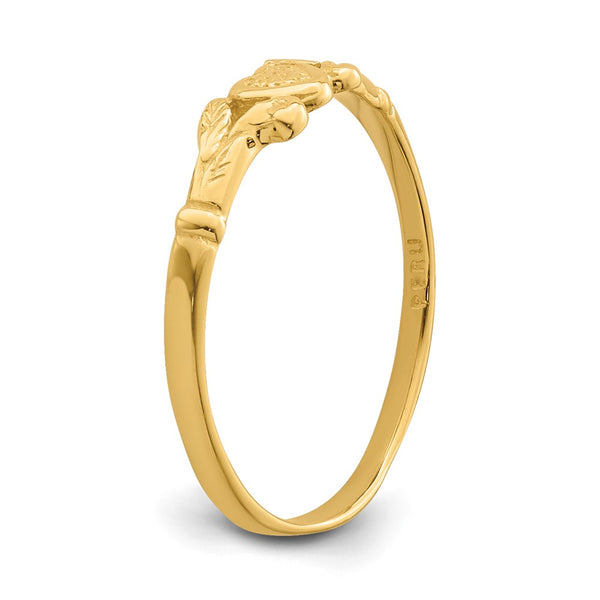 14KT Yellow Gold Heart Baby Ring; Size 1