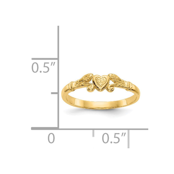 14KT Yellow Gold Heart Baby Ring; Size 1