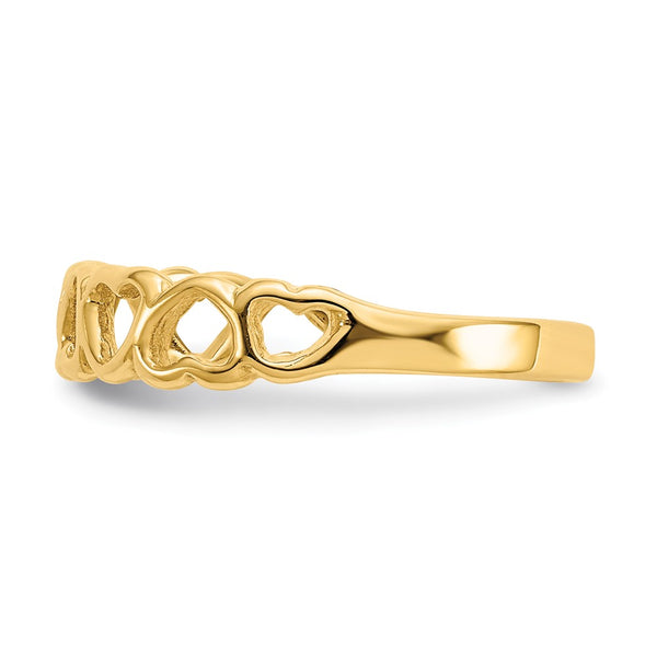 14KT Yellow Gold Heart Ring; Size 5.7