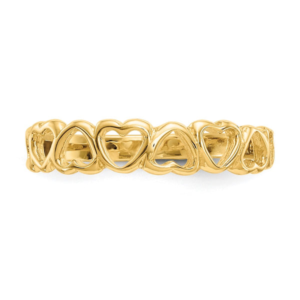 14KT Yellow Gold Heart Ring; Size 5.7