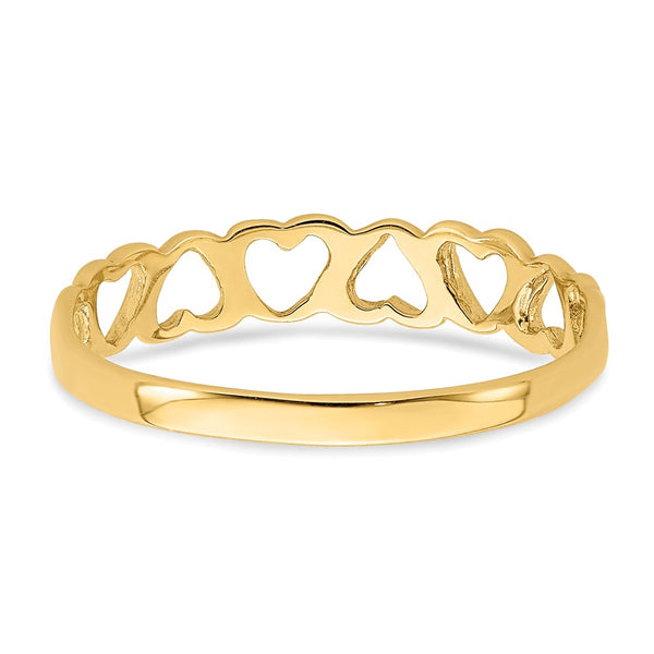 14KT Yellow Gold Heart Ring; Size 5.7