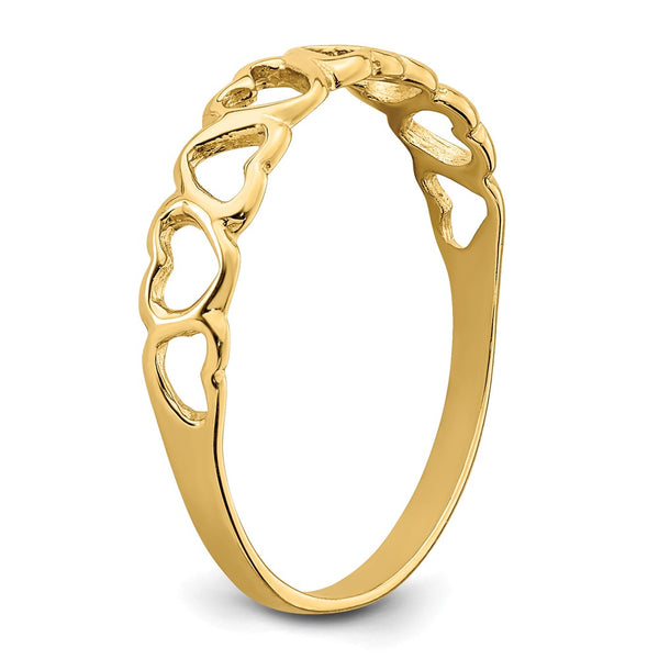 14KT Yellow Gold Heart Ring; Size 5.7