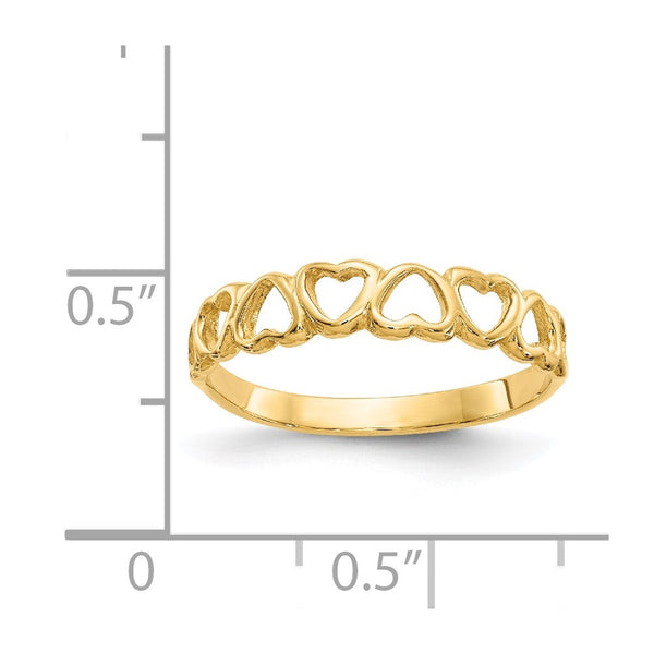 14KT Yellow Gold Heart Ring; Size 5.7