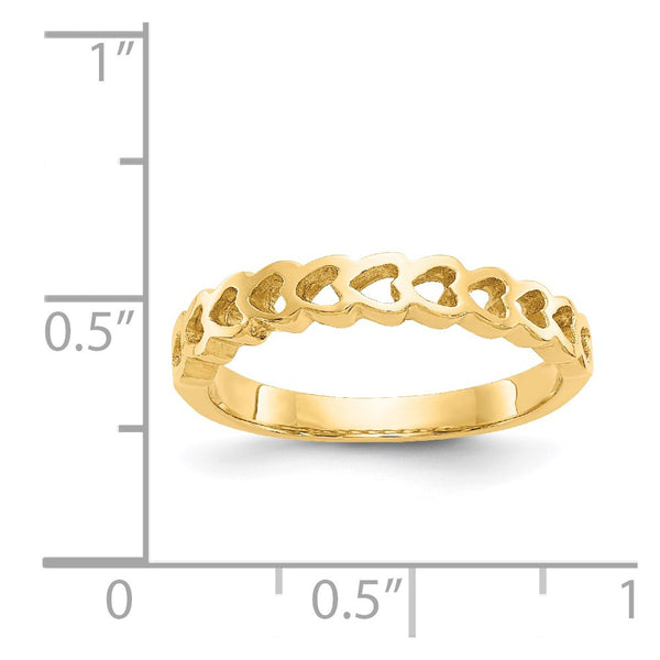 14KT Yellow Gold Heart Ring; Size 6