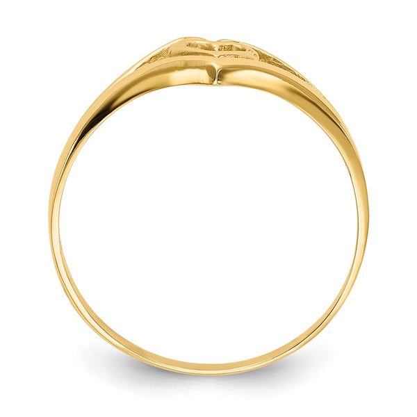 14KT Yellow Gold Heart Ring; Size 7.5