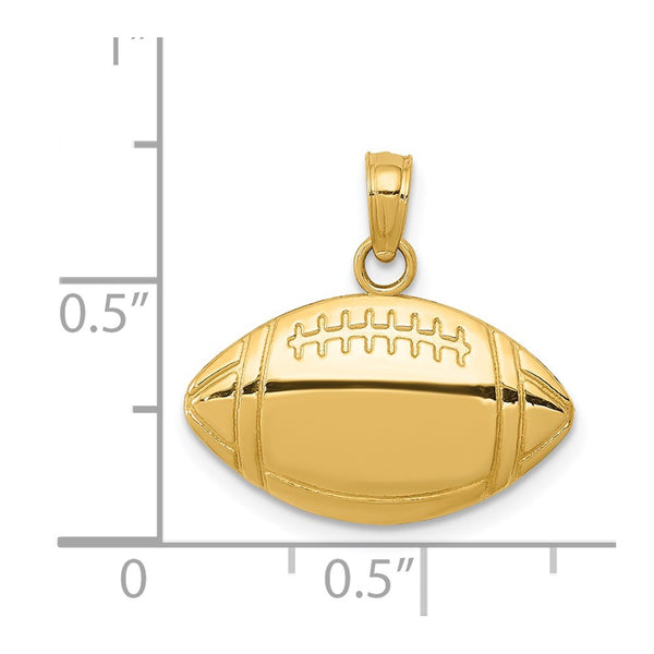 14KT Yellow Gold 13X18MM Football Charm