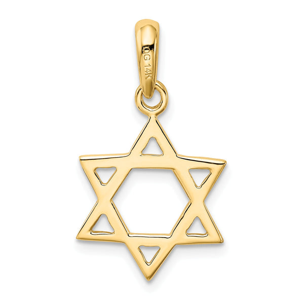 14KT Gold Star of David Pendant. Chain Not Included