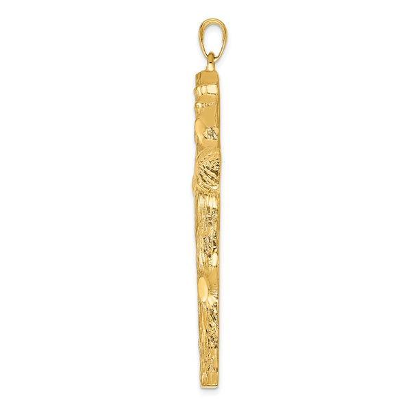 14KT Yellow Gold Cross Pendant. Chain Not Included