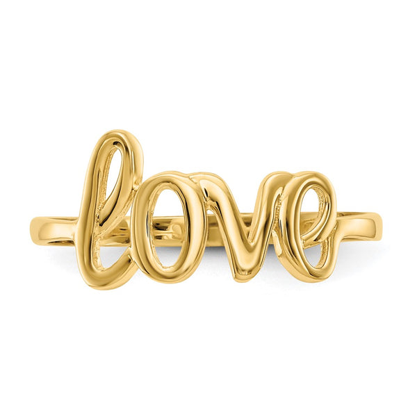 14KT Yellow Gold Love Ring; Size 7