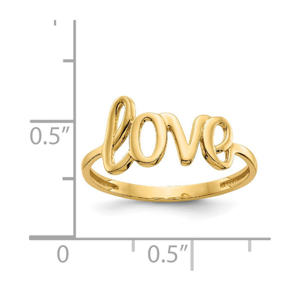 14KT Yellow Gold Love Ring; Size 7