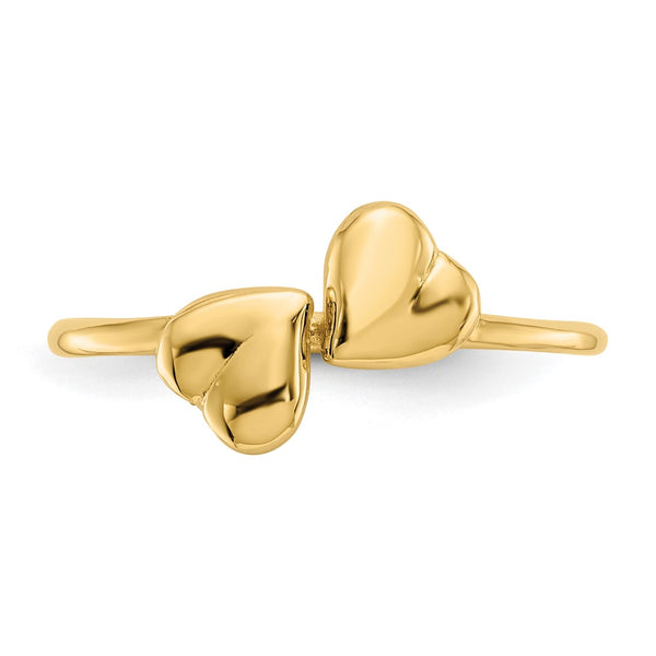 14KT Yellow Gold Heart Ring; Size 7