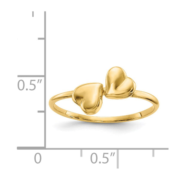 14KT Yellow Gold Heart Ring; Size 7