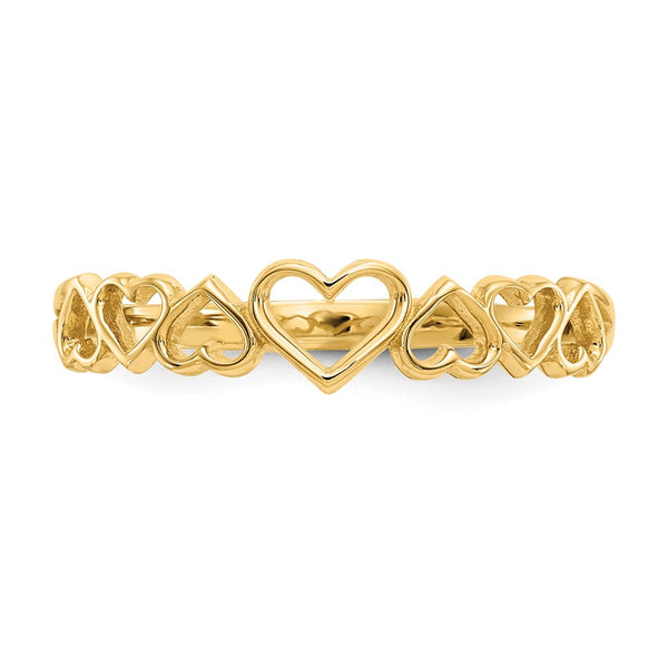 14KT Yellow Gold Heart Ring; Size 7