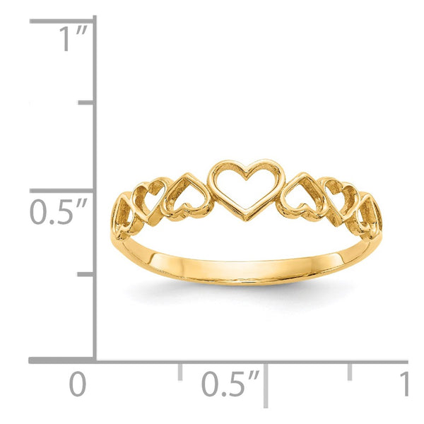 14KT Yellow Gold Heart Ring; Size 7