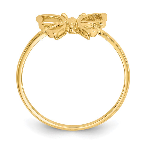 14KT Yellow Gold Butterfly Ring; Size 7