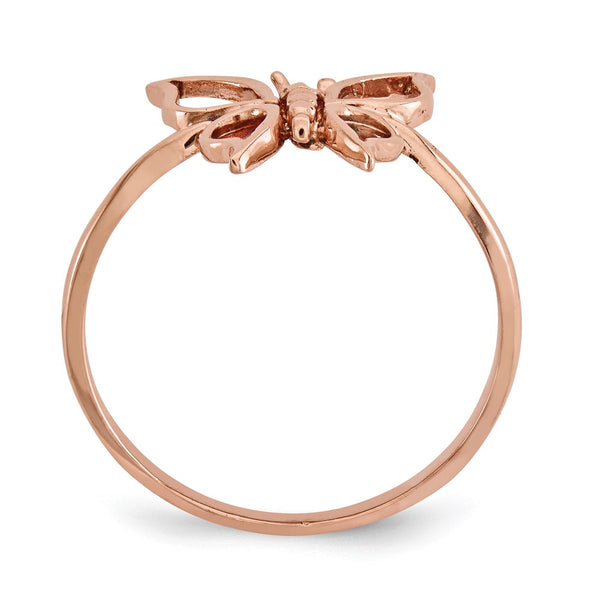 14KT Rose Gold Butterfly Ring; Size 7