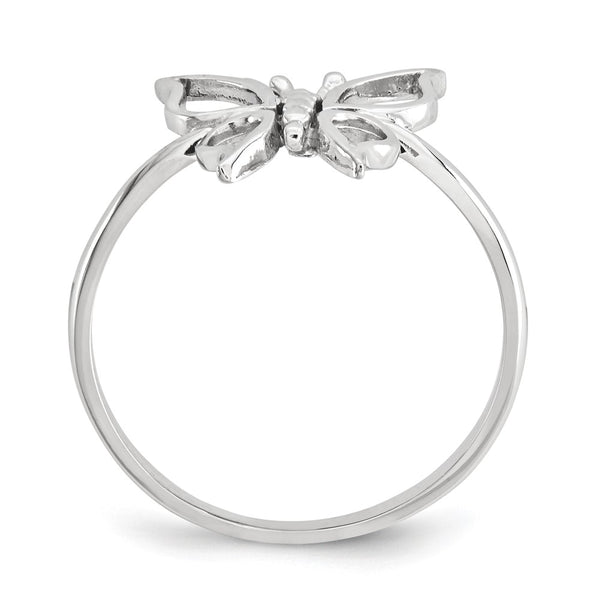 14KT White Gold Butterfly Ring; Size 7