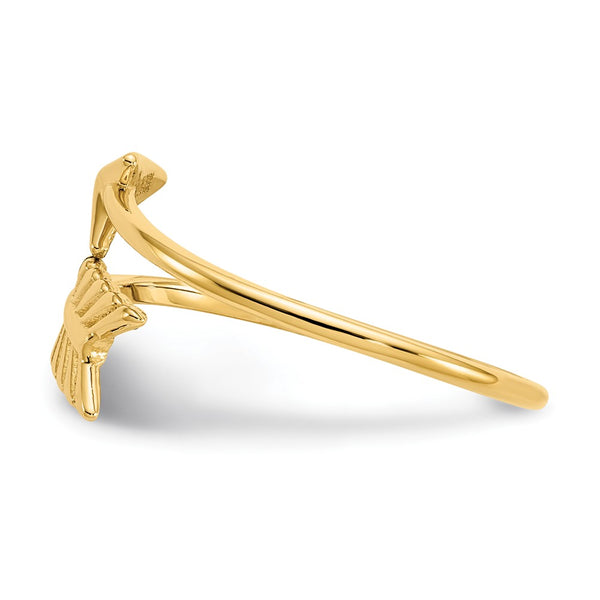 14KT Yellow Gold Arrow Ring; Size 7