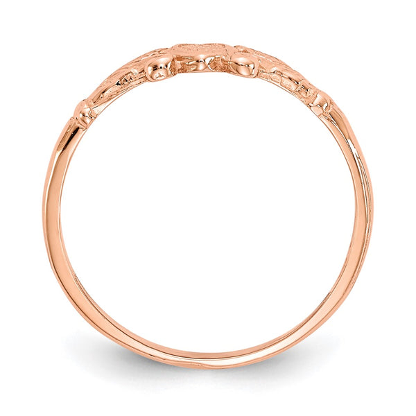 14KT Rose Gold Heart Baby Ring; Size 1