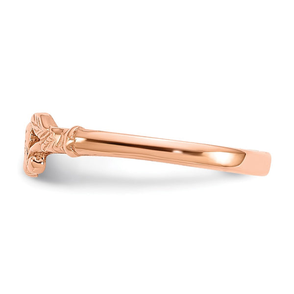 14KT Rose Gold Heart Baby Ring; Size 1