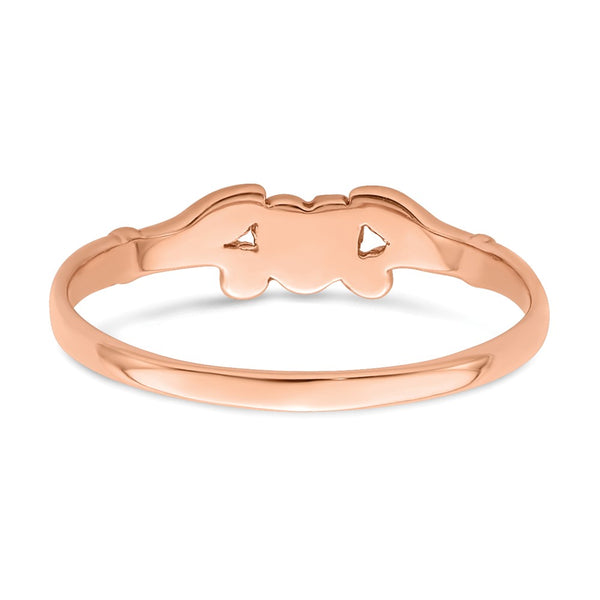 14KT Rose Gold Heart Baby Ring; Size 1