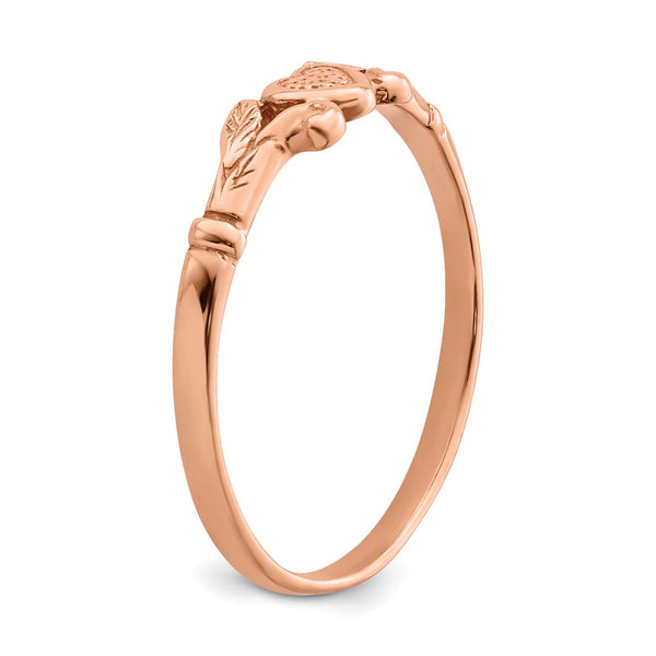 14KT Rose Gold Heart Baby Ring; Size 1