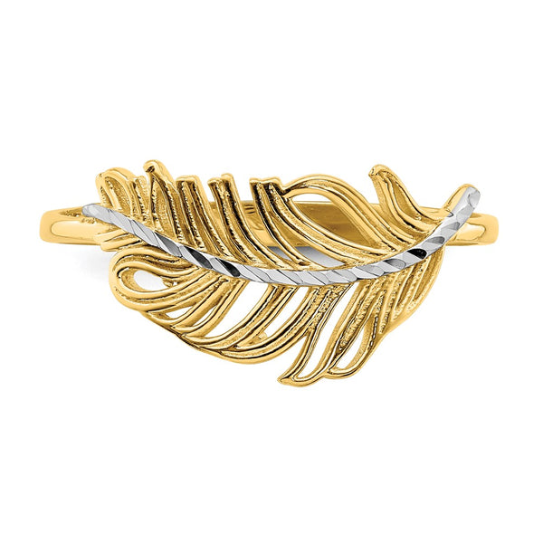 14KT Gold Feather Ring