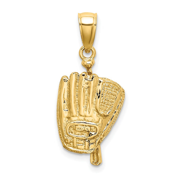 14KT Yellow Gold 16X11MM Three Dimensional Baseball Charm