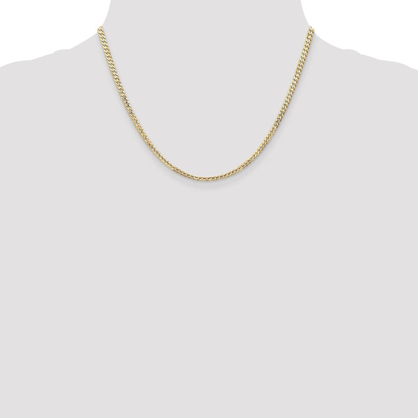 14KT Yellow Gold 18-inch 3MM Lobster Clasp Curb Chain