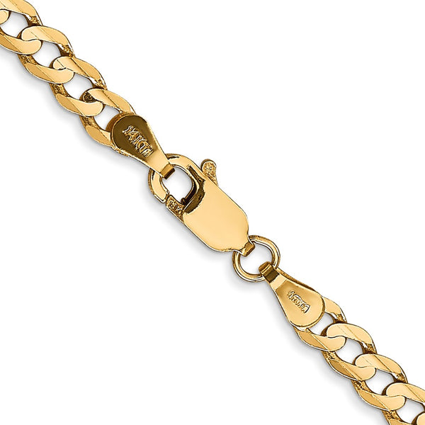 14KT Yellow Gold 20-inch 3.8MM Lobster Clasp Curb Chain