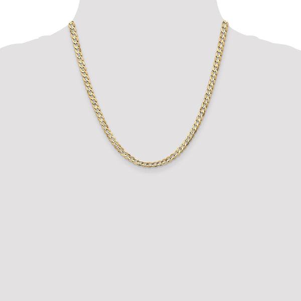 14KT Yellow Gold 20-inch 4.5MM Lobster Clasp Curb Chain