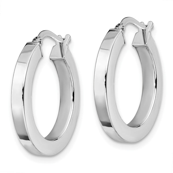 14KT White Gold 22X20MM Hoop Earrings