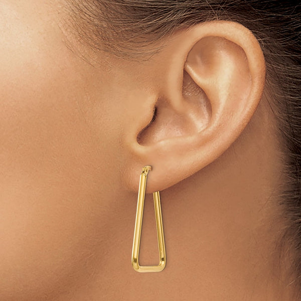 14KT Yellow Gold 32X26MM Hoop Earrings